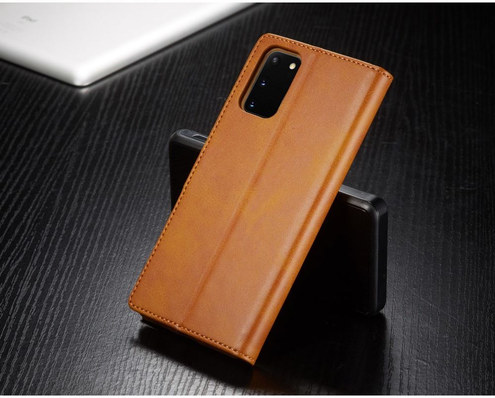 Samsung Galaxy S20 Retro Book Case Portemonnee Hoesje Lichtbruin afbeelding 6