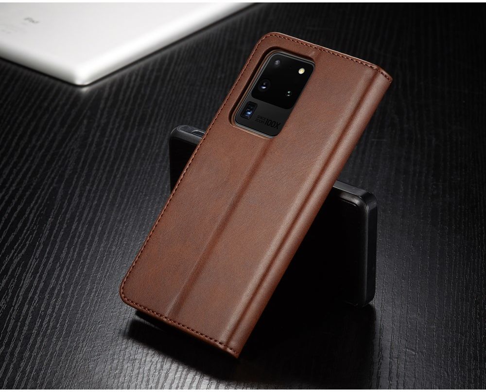 Samsung Galaxy S20 Ultra Retro Book Case Portemonnee Hoesje Coffee afbeelding 9