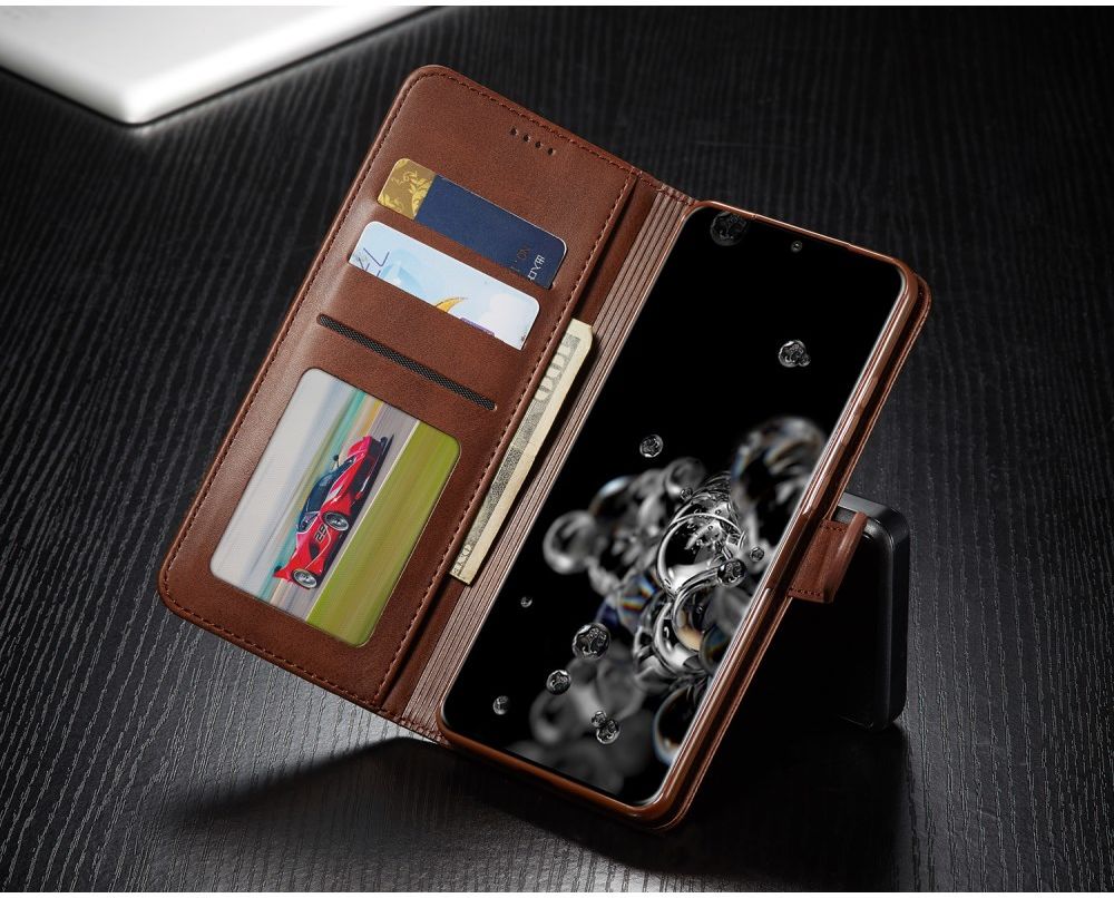 Samsung Galaxy S20 Ultra Retro Book Case Portemonnee Hoesje Coffee afbeelding 10