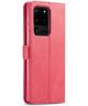 Samsung Galaxy S20 Ultra Retro Book Case Portemonnee Hoesje Roze