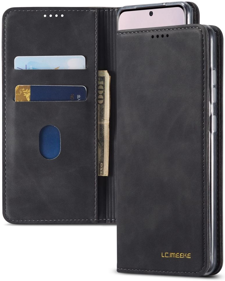 Samsung Galaxy S20 Plus Hoesje Retro Bookcase met Kaarthouder Zwart afbeelding 14
