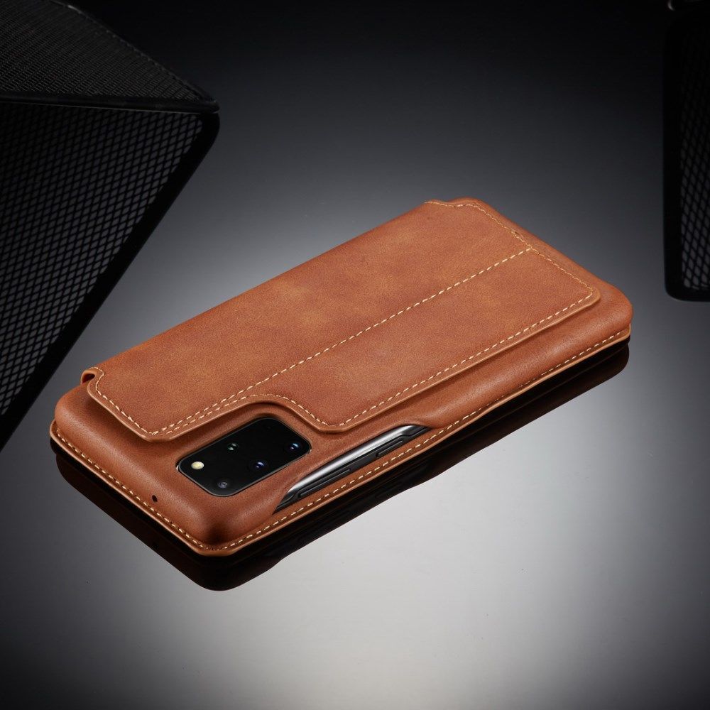 Samsung Galaxy S20 Plus Hoesje Retro Bookcase met Kaarthouder Bruin afbeelding 15