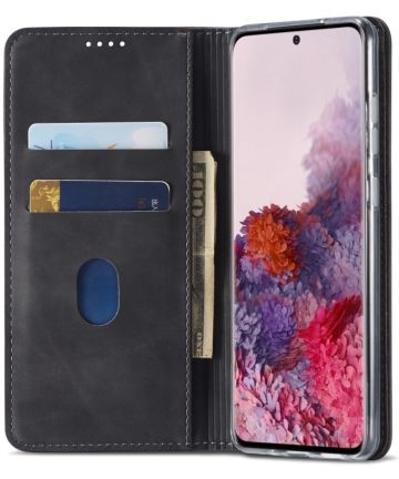 Samsung Galaxy S20 Plus Hoesje Wallet Bookcase Kunstleer Zwart Hoesjes