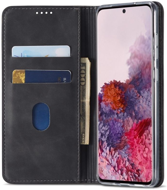 Samsung Galaxy S20 Plus Hoesje Wallet Bookcase Kunstleer Zwart afbeelding 1