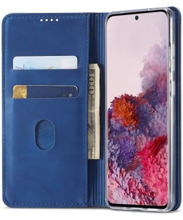 Samsung Galaxy S20 Plus Hoesje Wallet Bookcase Kunstleer Blauw Hoesjes