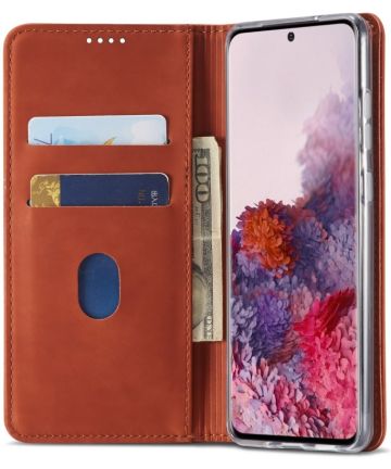 Samsung Galaxy S20 Plus Hoesje Wallet Bookcase Kunstleer Bruin Hoesjes