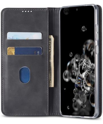 Samsung Galaxy S20 Ultra Hoesje Wallet Bookcase Kunstleer Zwart Hoesjes