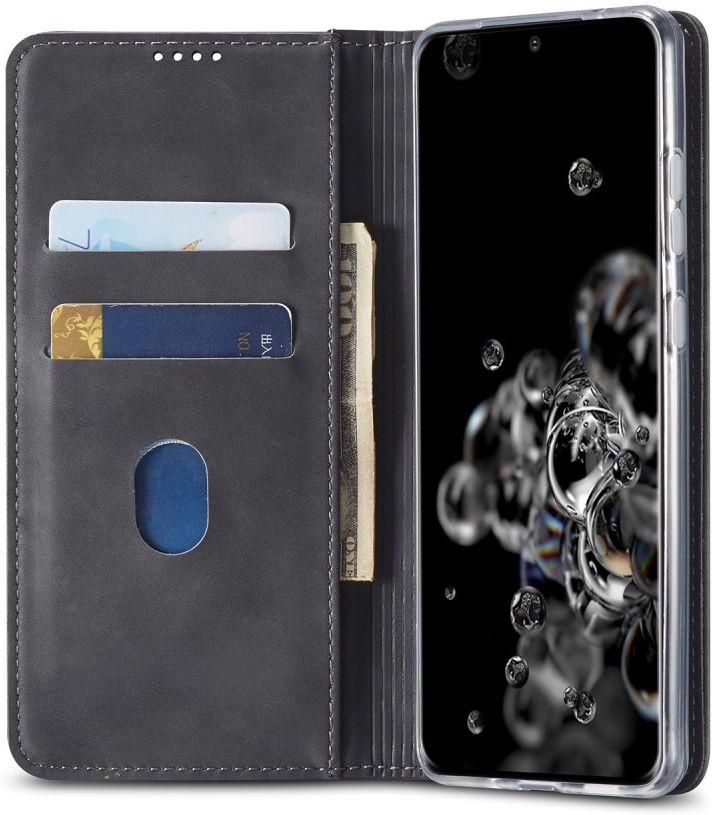 Samsung Galaxy S20 Ultra Hoesje Wallet Bookcase Kunstleer Zwart afbeelding 1