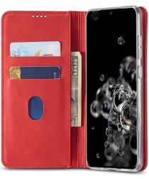 Samsung Galaxy S20 Ultra Hoesje Wallet Bookcase Kunstleer Rood
