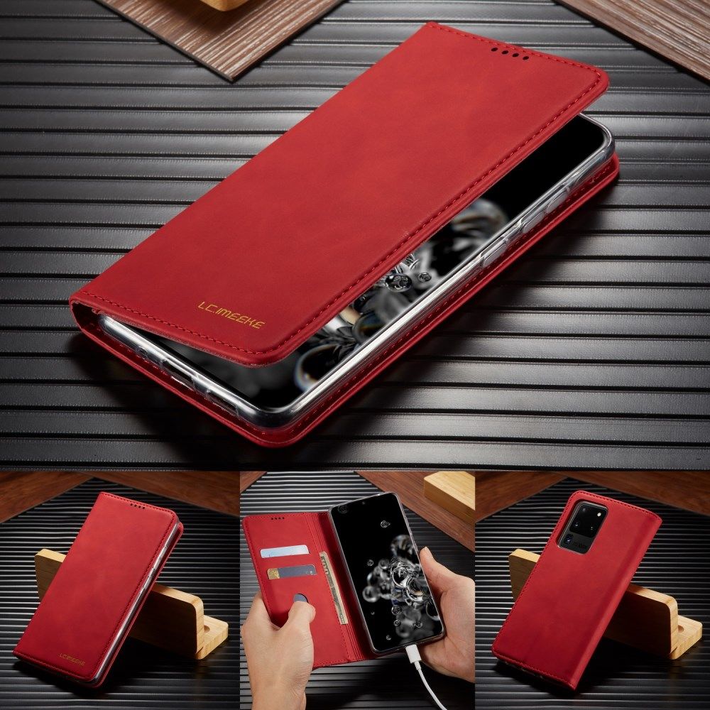 Samsung Galaxy S20 Ultra Hoesje Wallet Bookcase Kunstleer Rood afbeelding 15