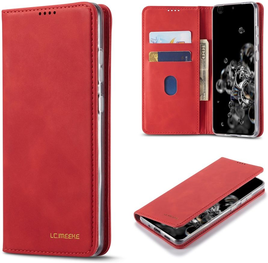 Samsung Galaxy S20 Ultra Hoesje Wallet Bookcase Kunstleer Rood afbeelding 17