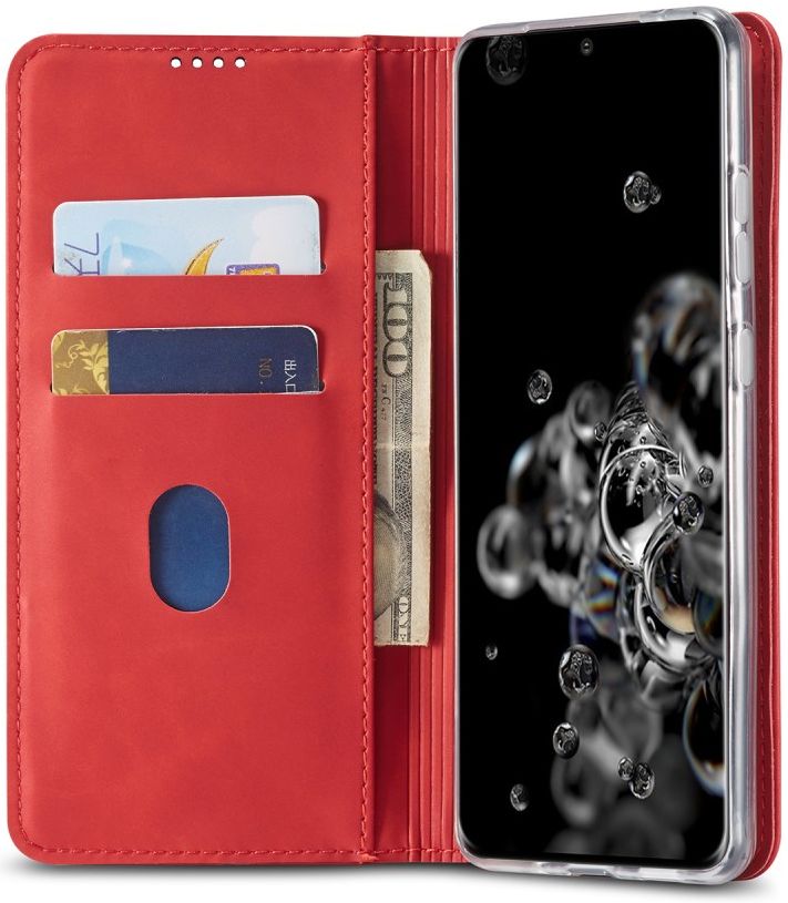 Samsung Galaxy S20 Ultra Hoesje Wallet Bookcase Kunstleer Rood afbeelding 1