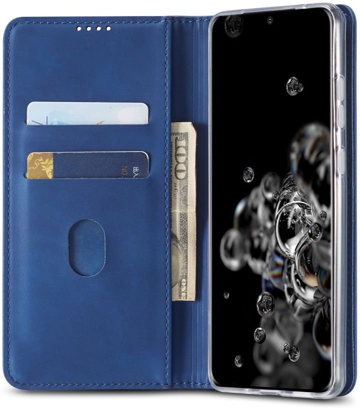 Samsung Galaxy S20 Ultra Hoesje Wallet Bookcase Kunstleer Blauw afbeelding 1
