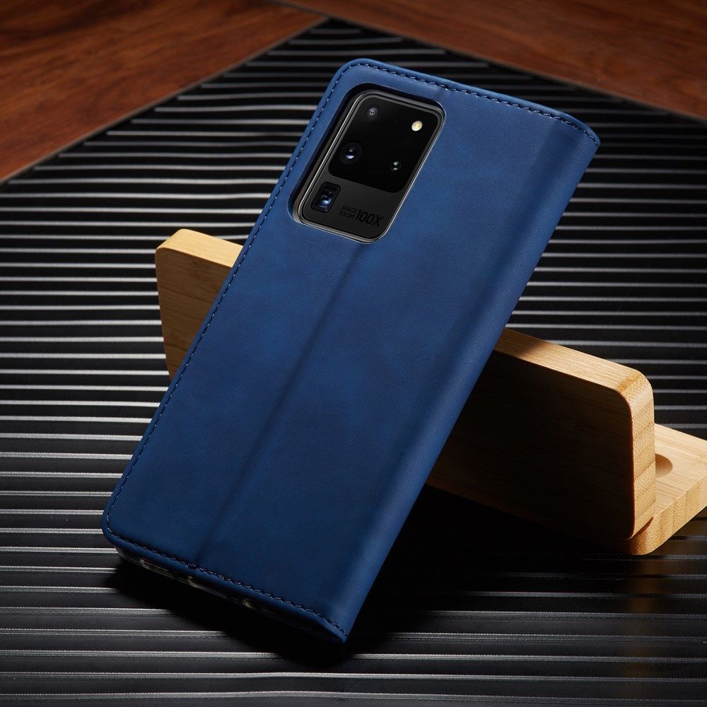 Samsung Galaxy S20 Ultra Hoesje Wallet Bookcase Kunstleer Blauw afbeelding 11