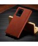 Samsung Galaxy S20 Ultra Hoesje Wallet Bookcase Kunstleer Bruin