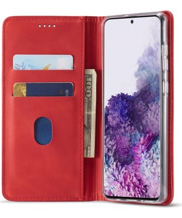 Samsung Galaxy A71 Hoesje Wallet Bookcase Kunstleer Rood Hoesjes