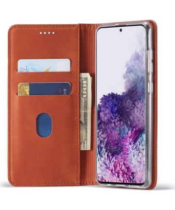 Samsung Galaxy A71 Hoesje Wallet Bookcase Kunstleer Bruin Hoesjes
