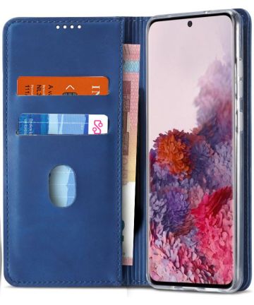 Samsung Galaxy S20 Hoesje Wallet Bookcase Kunstleer Blauw Hoesjes