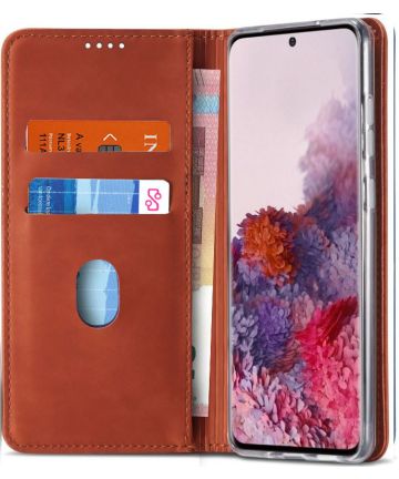 Samsung Galaxy S20 Hoesje Wallet Bookcase Kunstleer Bruin Hoesjes