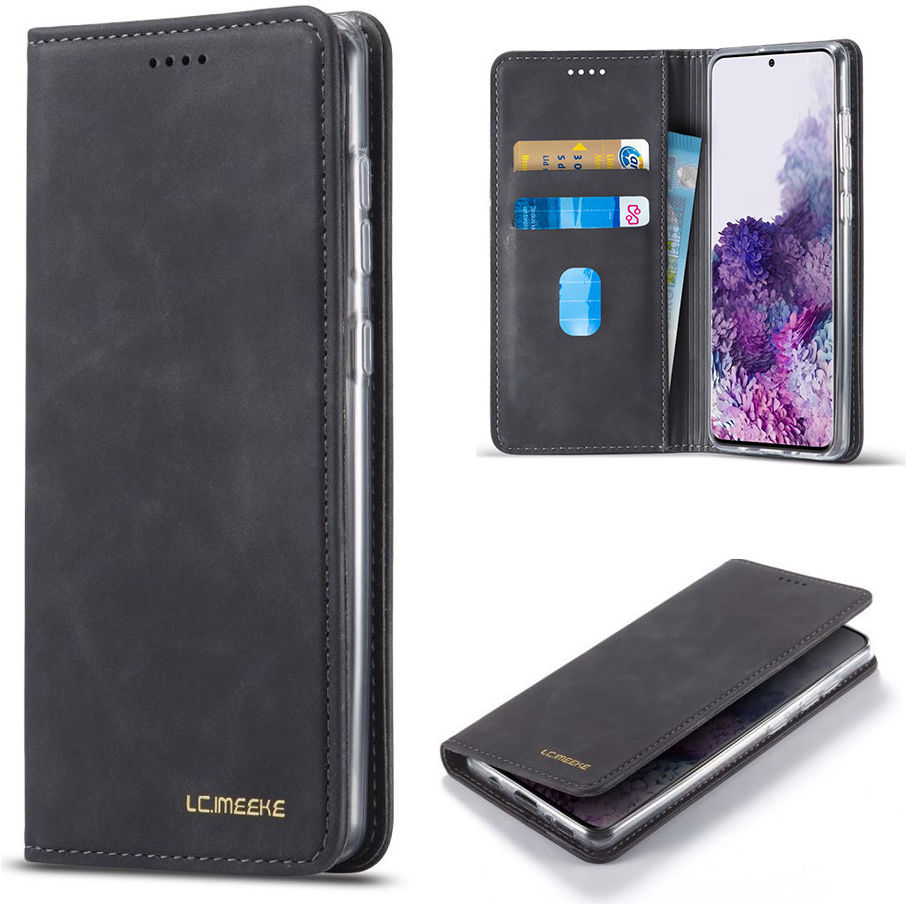 Samsung Galaxy A51 Hoesje Wallet Bookcase Kunstleer Zwart afbeelding 2