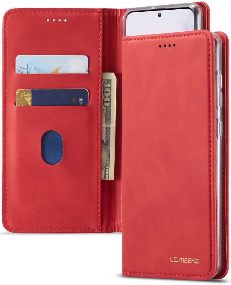 Samsung Galaxy A51 Hoesje Wallet Bookcase Kunstleer Rood afbeelding 10