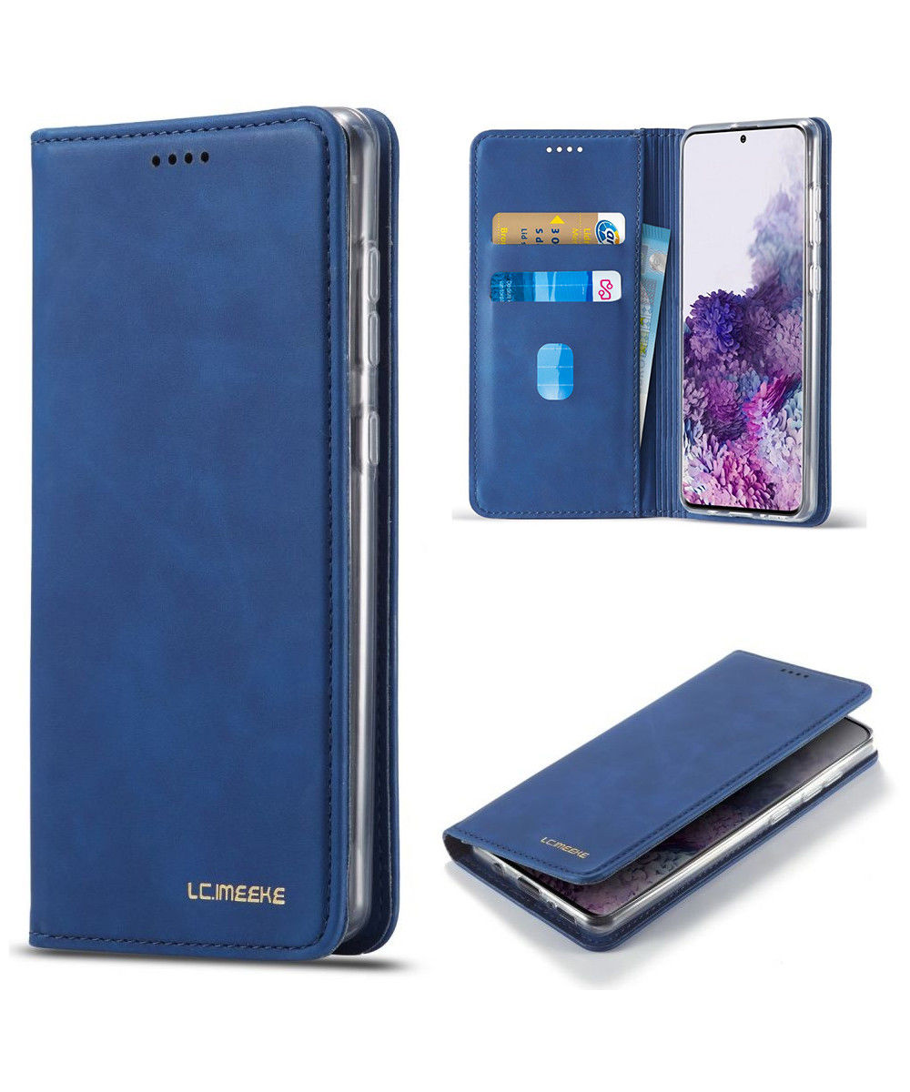 Samsung Galaxy A51 Hoesje Wallet Bookcase Kunstleer Blauw afbeelding 2