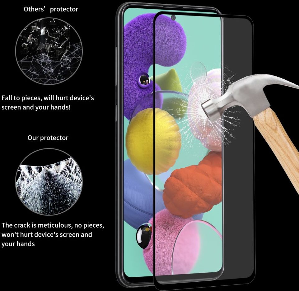 Samsung Galaxy A51 Tempered  Glass Screen Protector afbeelding 3
