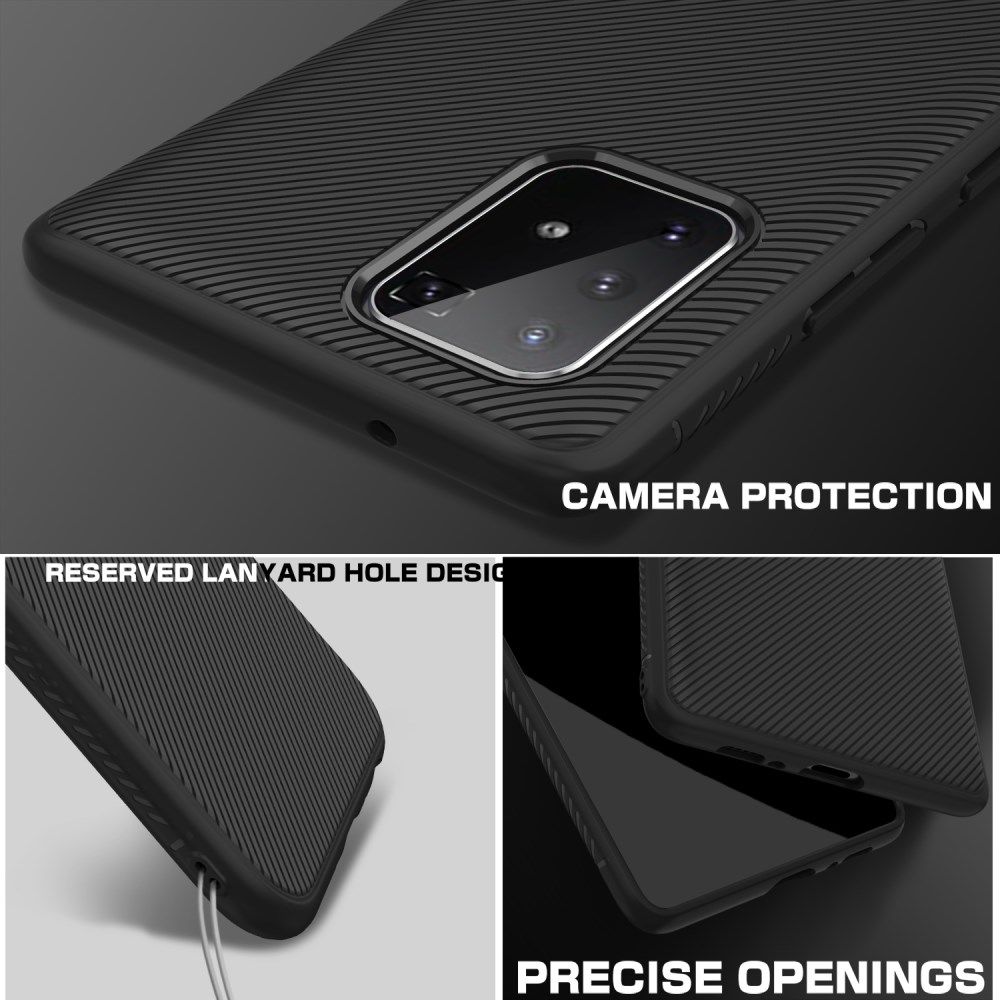 Samsung Galaxy S10 Lite Hoesje Twill Slim Textuur Zwart afbeelding 5