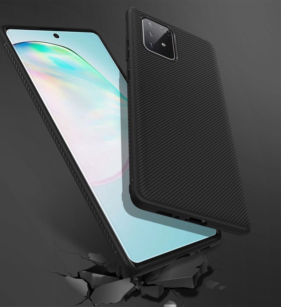 Samsung Galaxy S10 Lite Hoesje Twill Slim Textuur Zwart afbeelding 7