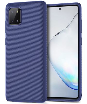 Samsung Galaxy Note 10 Lite Hoesje Twill Slim Textuur Blauw Hoesjes