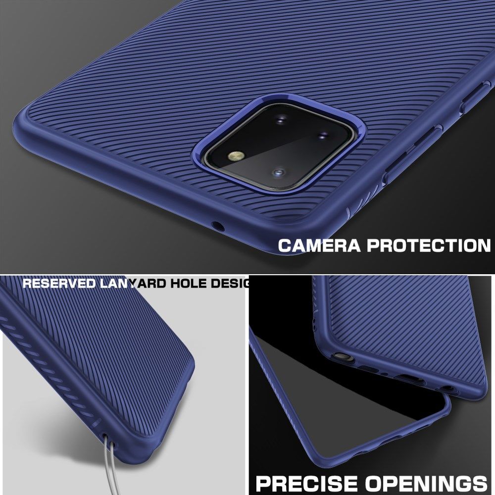 Samsung Galaxy Note 10 Lite Hoesje Twill Slim Textuur Blauw afbeelding 5