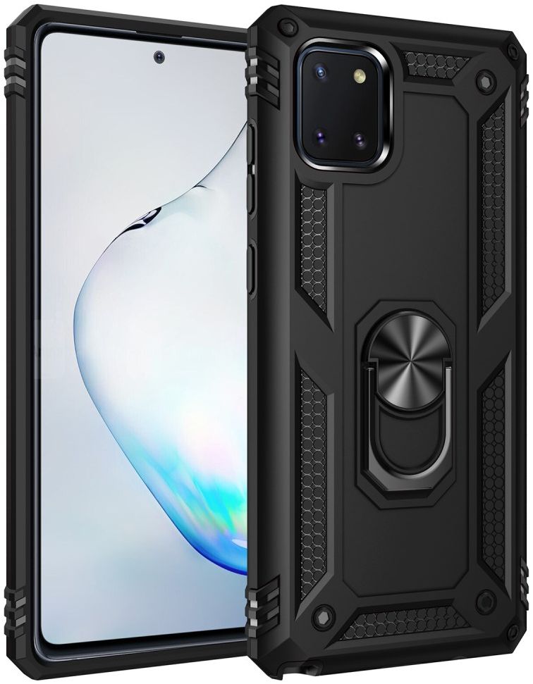 Samsung Galaxy Note 10 Lite Hybride Hoesje met Kickstand Zwart afbeelding 1