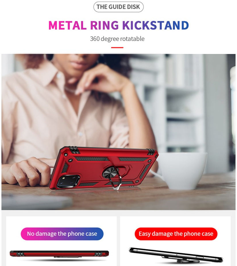 Samsung Galaxy Note 10 Lite Hybride Hoesje met Kickstand Zwart afbeelding 6
