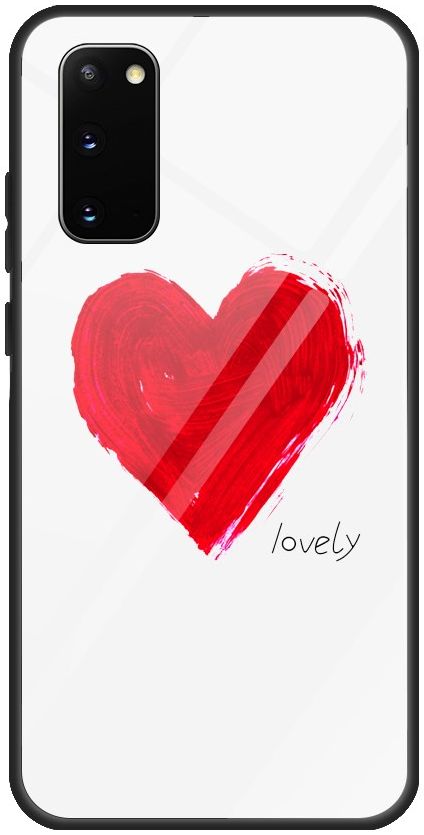 Samsung Galaxy S20 Plus Hoesje Printing Glass met Hart Print afbeelding 1