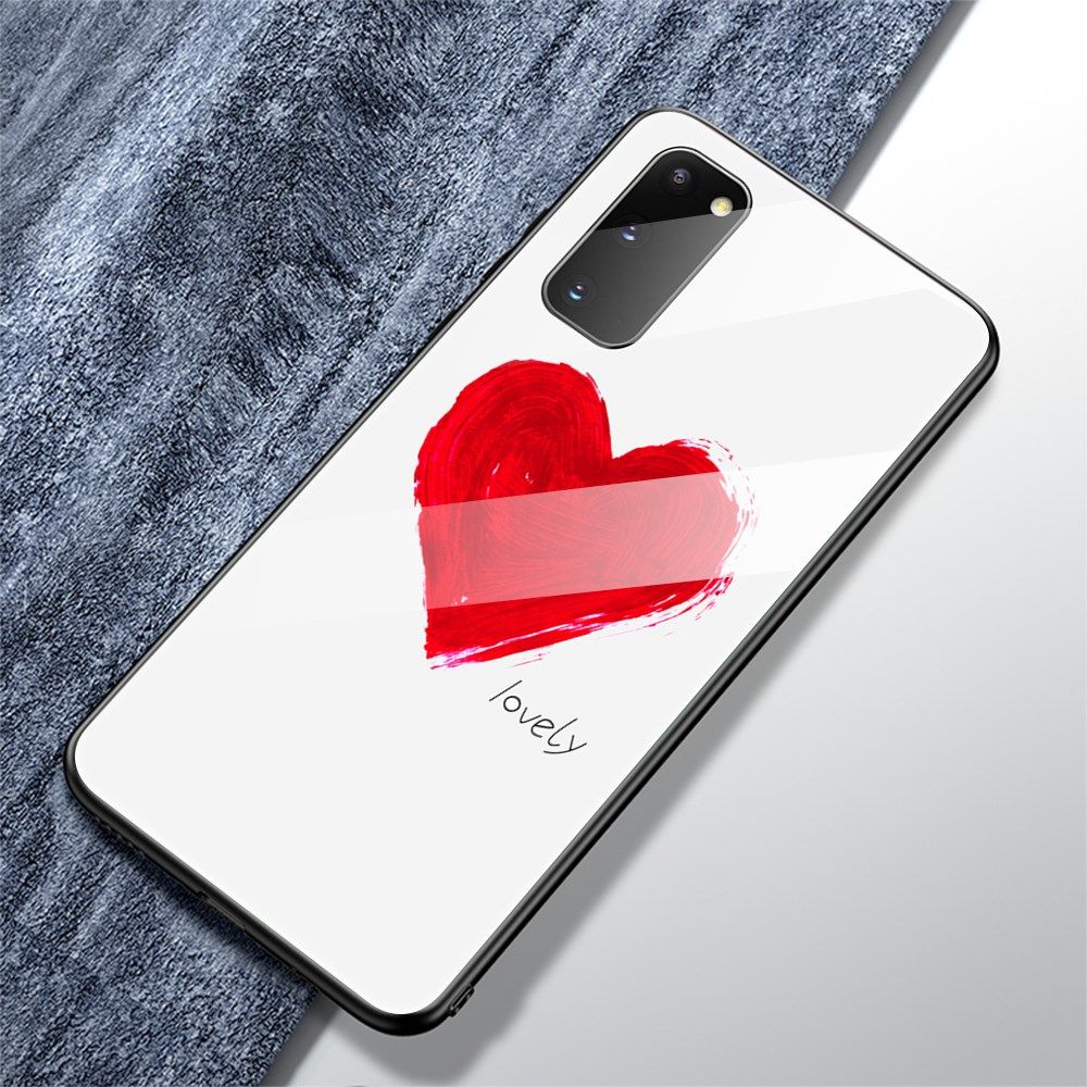 Samsung Galaxy S20 Plus Hoesje Printing Glass met Hart Print afbeelding 2