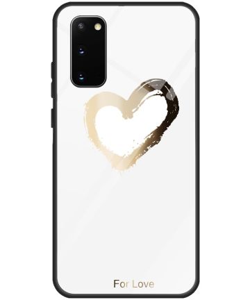 Samsung Galaxy S20 Plus Hoesje Printing Glass White/For Love Hoesjes