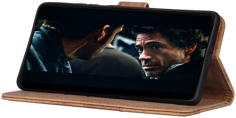 Samsung Galaxy S10 Lite Retro Book Case Bruin afbeelding 2