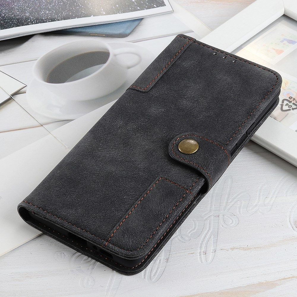 Samsung Galaxy A71 Book Case Kunst Leer Zwart afbeelding 4