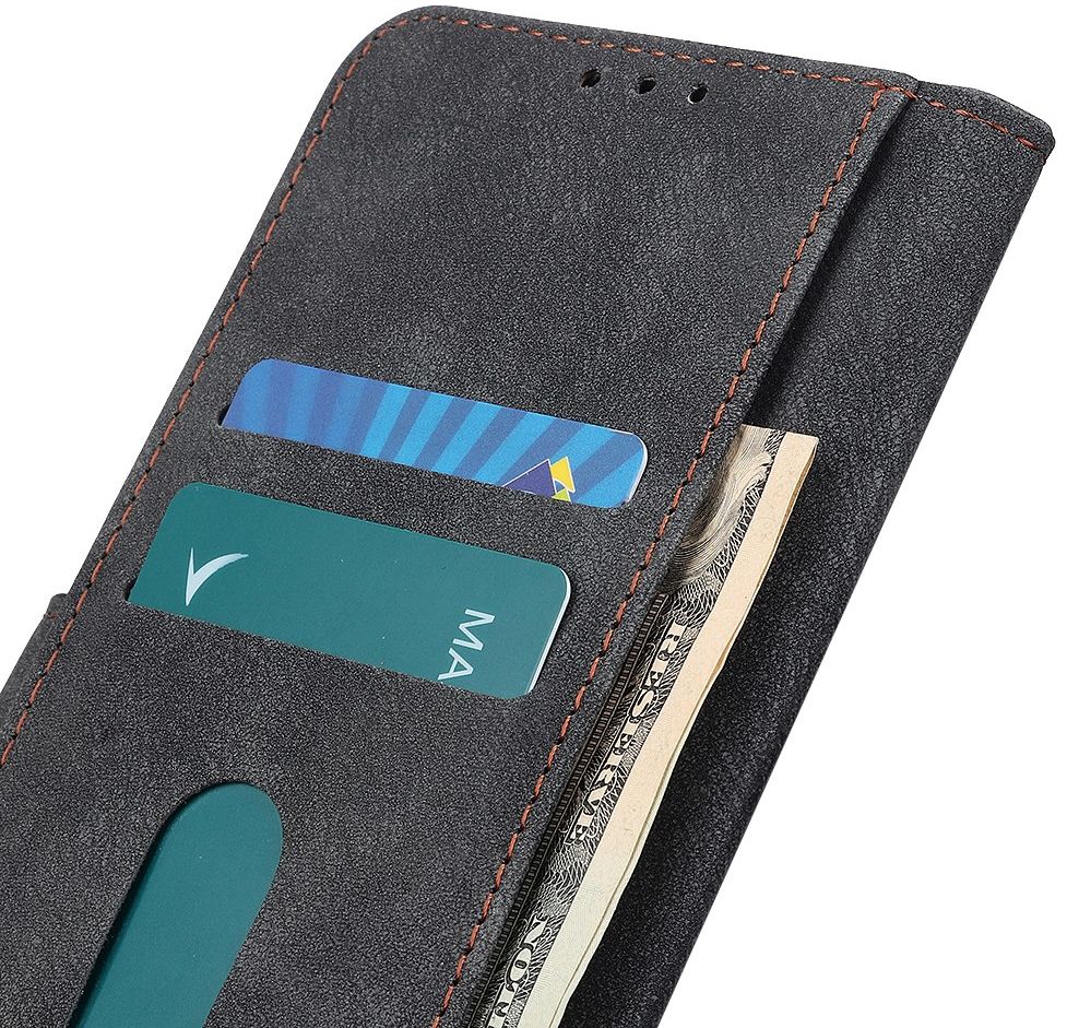 Samsung Galaxy A71 Book Case Kunst Leer Zwart afbeelding 9
