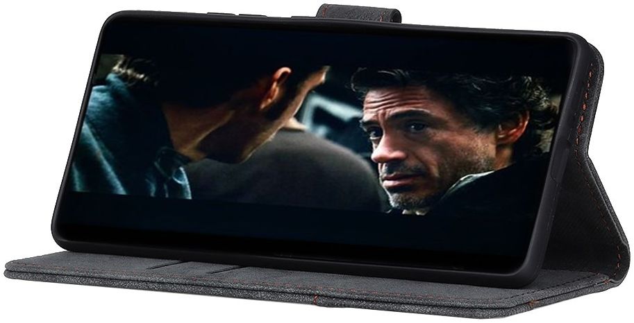 Samsung Galaxy A71 Book Case Kunst Leer Zwart afbeelding 10