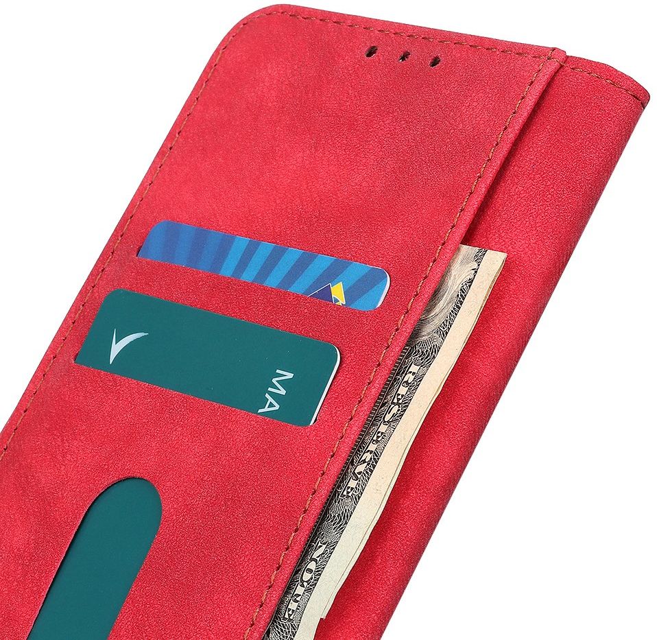 Samsung Galaxy A51 Hoesje Wallet Bookcase Leer Shell Rood afbeelding 7