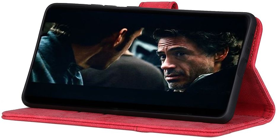 Samsung Galaxy A51 Hoesje Wallet Bookcase Leer Shell Rood afbeelding 4
