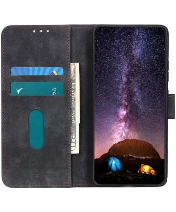 Samsung Galaxy S20 Ultra Hoesje Retro Style Wallet Book Case Zwart Hoesjes