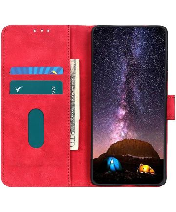 Samsung Galaxy S20 Ultra Hoesje Retro Style Wallet Book Case Rood Hoesjes