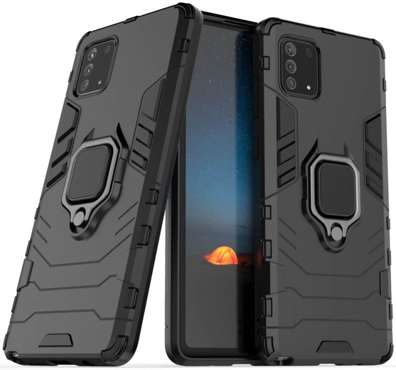 Samsung Galaxy S10 Lite Hybride Hoesje met Ring Zwart afbeelding 1