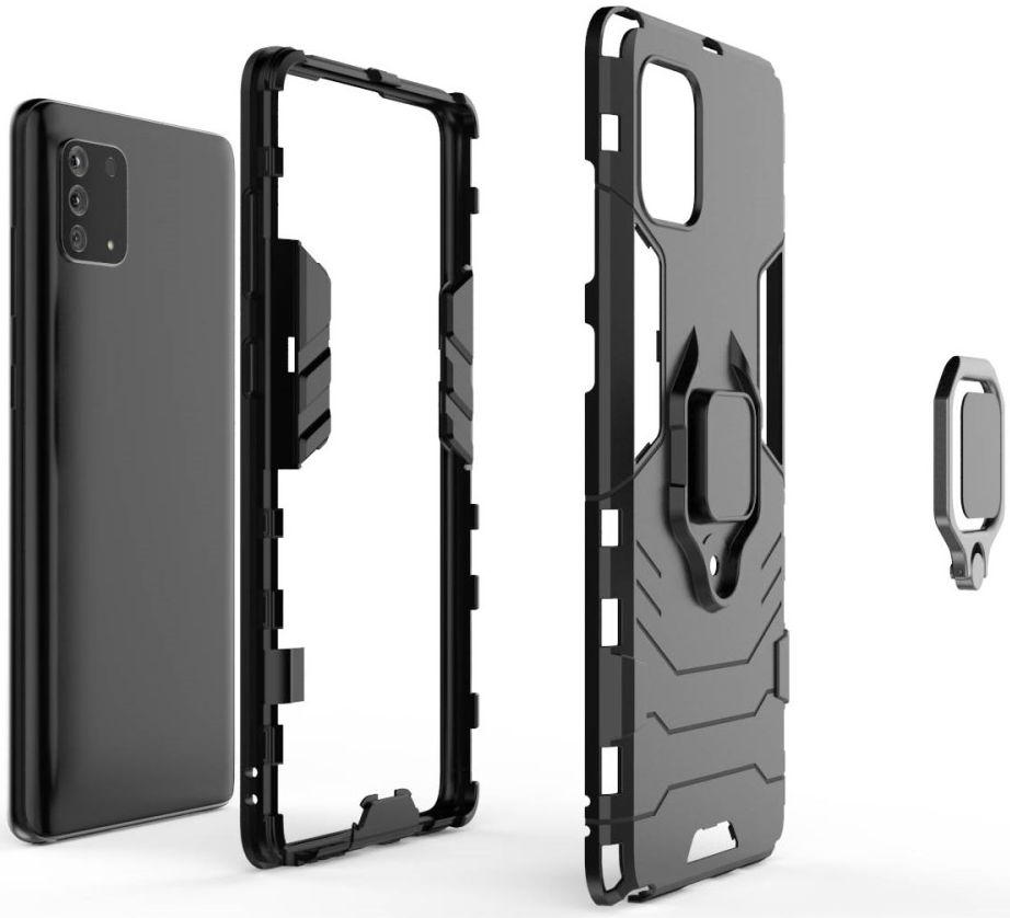 Samsung Galaxy S10 Lite Hybride Hoesje met Ring Zwart afbeelding 3
