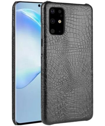 Samsung Galaxy S20 Kunstleren Hoesje met Krokodil Textuur Zwart Hoesjes