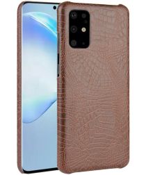 Samsung Galaxy S20 Kunstleren Hoesje met Krokodil Textuur Bruin