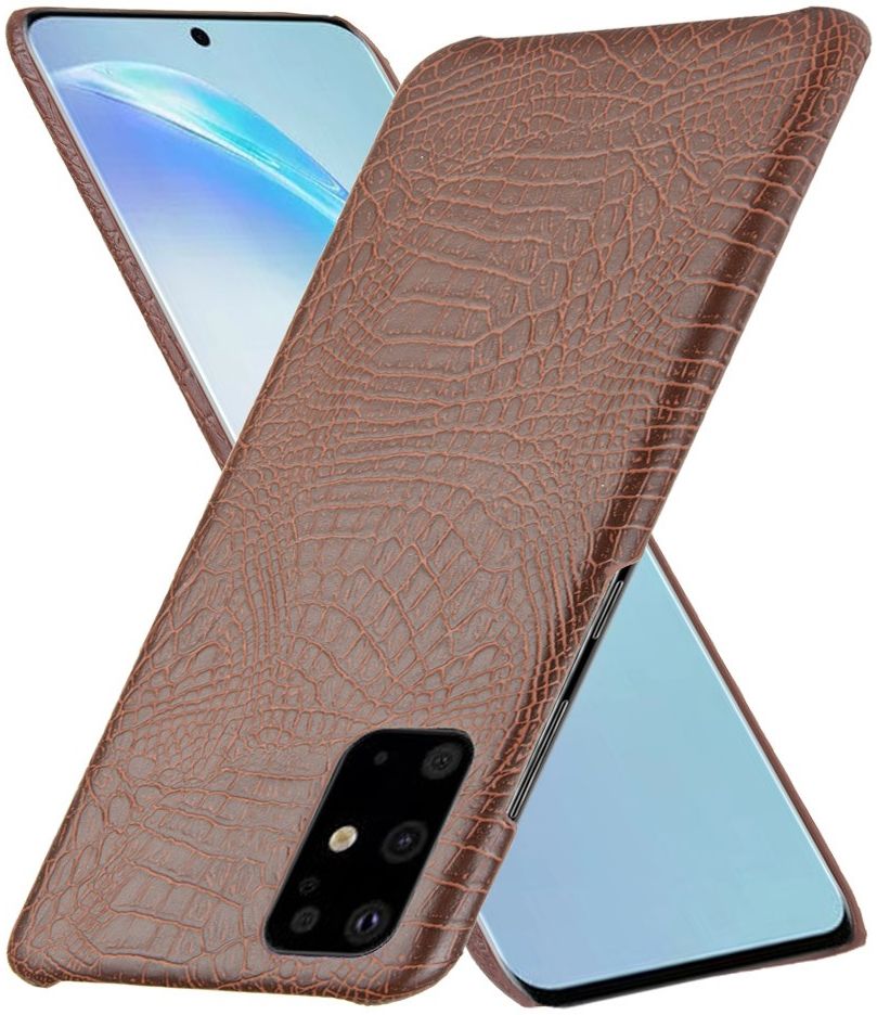 Samsung Galaxy S20 Kunstleren Hoesje met Krokodil Textuur Bruin afbeelding 2