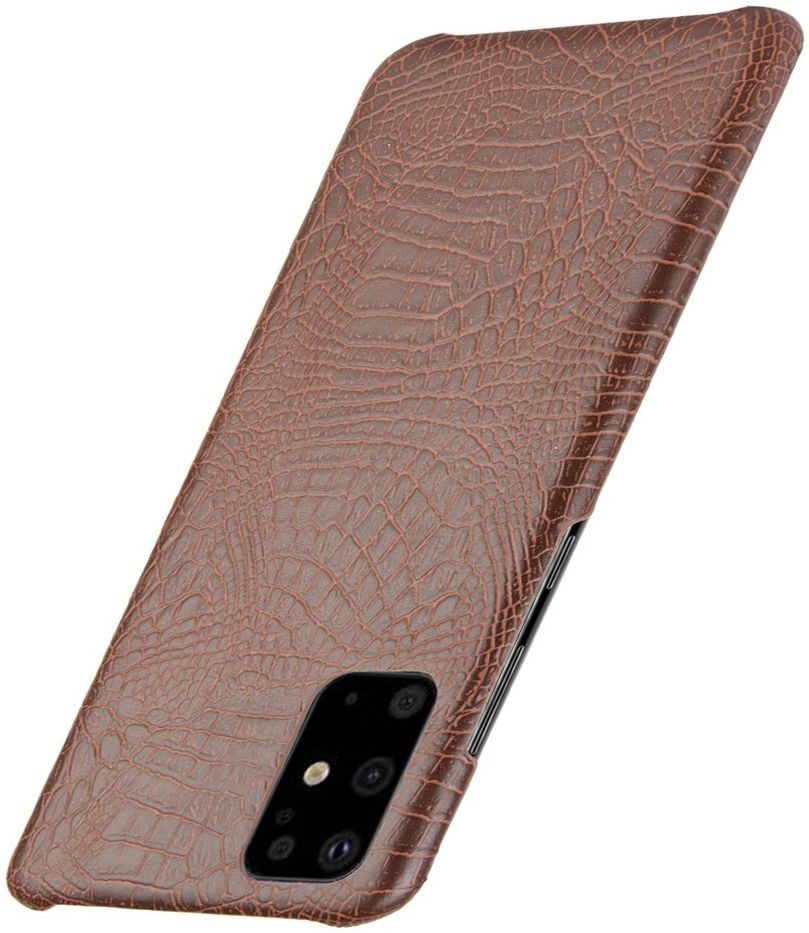 Samsung Galaxy S20 Kunstleren Hoesje met Krokodil Textuur Bruin afbeelding 3
